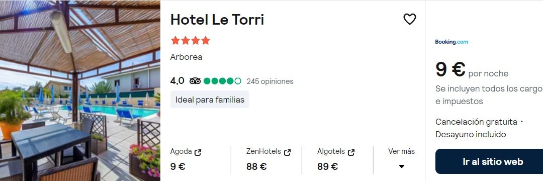 RÁPIDO!! CERDEÑA en Septiembre: Hotel 4* con desayuno y piscina por SÓLO 4 Euros p/p