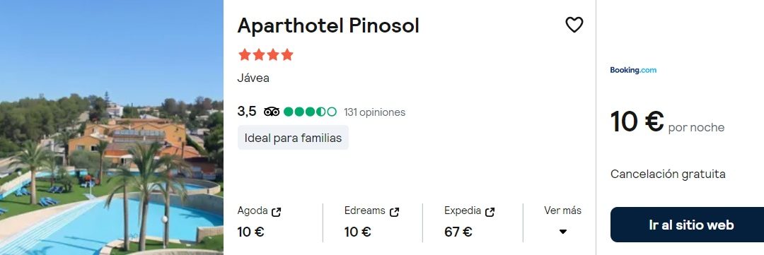 CORREE!! JAVEA Apartahotel 4* por sólo 2 Euros p/p