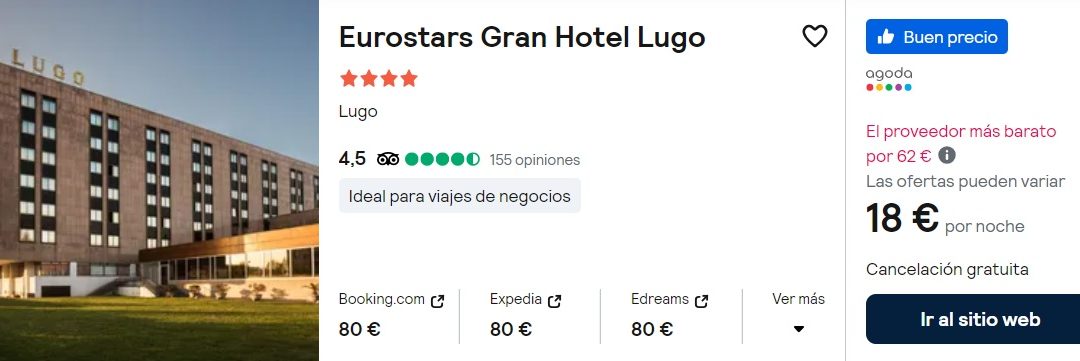 RÁPIDO!! GALICIA puente Mayo: Hotel 4* Eurostars por sólo 9 Euros p/p