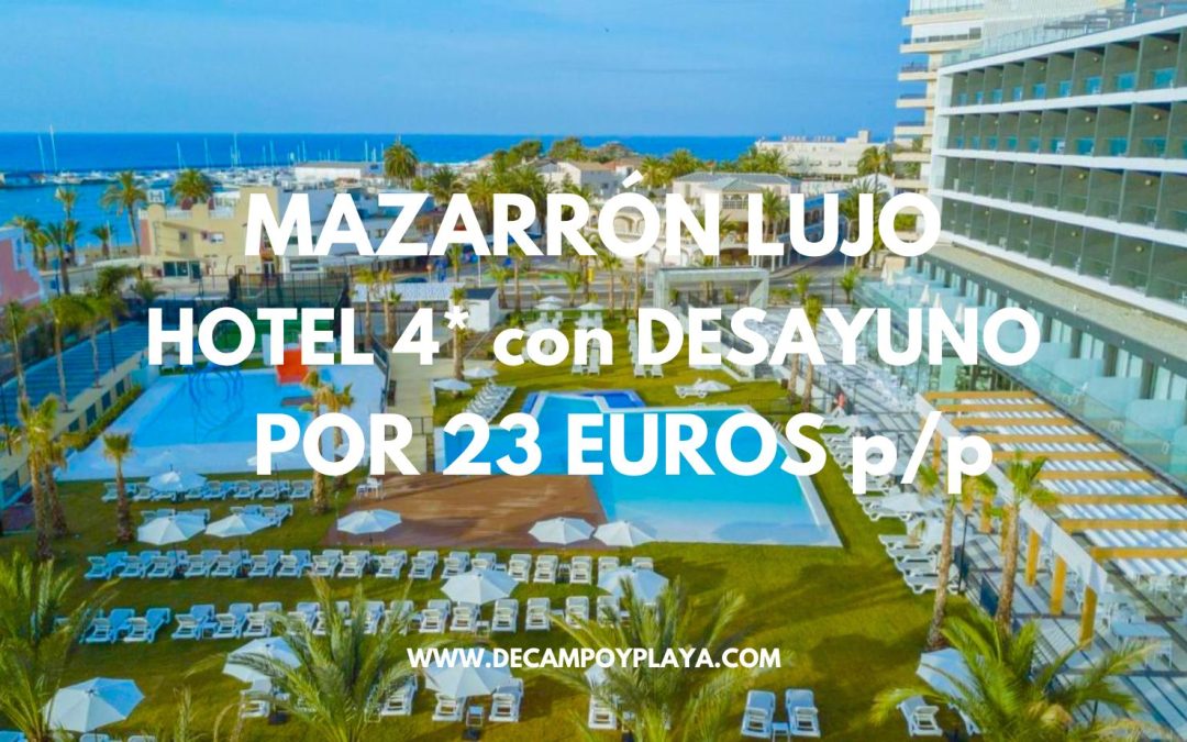 MAZARRÓN DE LUJO: Hotel 4* con desayuno y frente playa por sólo 23 Euros p/p