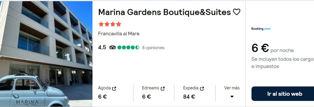 ÚLTIMA HORA ITALIA!! SUITE Hotel 4* DE DISEÑO en Abruzzo junto a la playa por SÓLO 3 Euros p/p