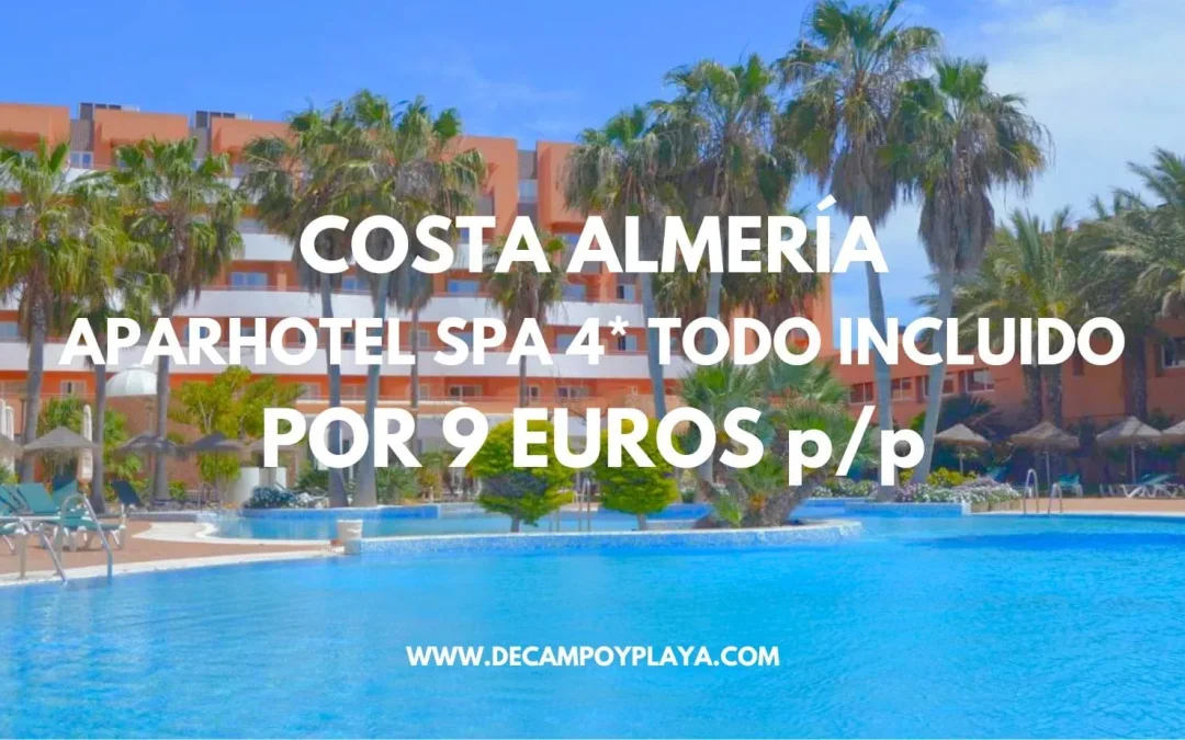 COSTA DE ALMERÍA SEPTIEMBRE: Aparthotel Spa 4* PENSIÓN COMPLETA para cuatro sólo 9 Euros p/p