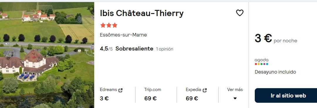 RÁPIDO!! FRANCIA AGOSTO: Hotel en Le Champagne con desayuno SÓLO 1 Euro p/p