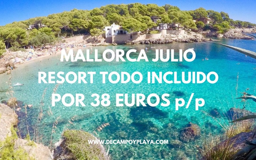 RÁPIDO MALLORCA JULIO!! Hotel en la playa TODO INCLUIDO para tres por sólo 38 Euros p/p