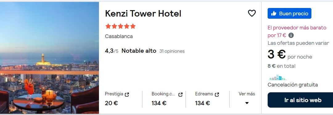ÚLTIMA HORA!! MARRUECOS DE LUJO: Hotel Spa 5* en CASABLANCA con desayuno SÓLO 1 Euro p/p