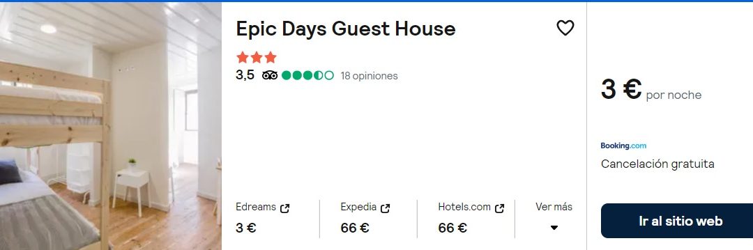 RÁPIDO PORTUGAL!! Hotel en Coimbra SÓLO 1 Euro p/p
