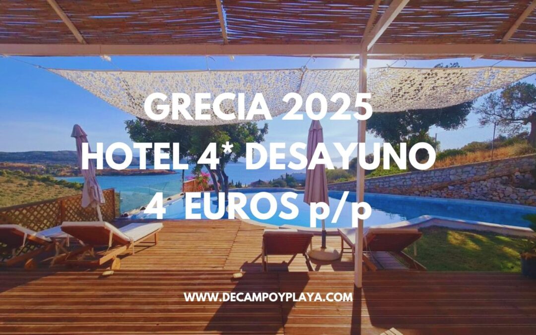 GRECIA 2025: Hotel 4* con playa privada y desayuno SÓLO 4 Euro p/p