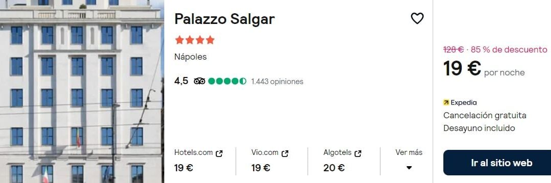 NÁPOLES AGOSTO: Hotel 4* de diseño con desayuno SÓLO 9 Euros p/p