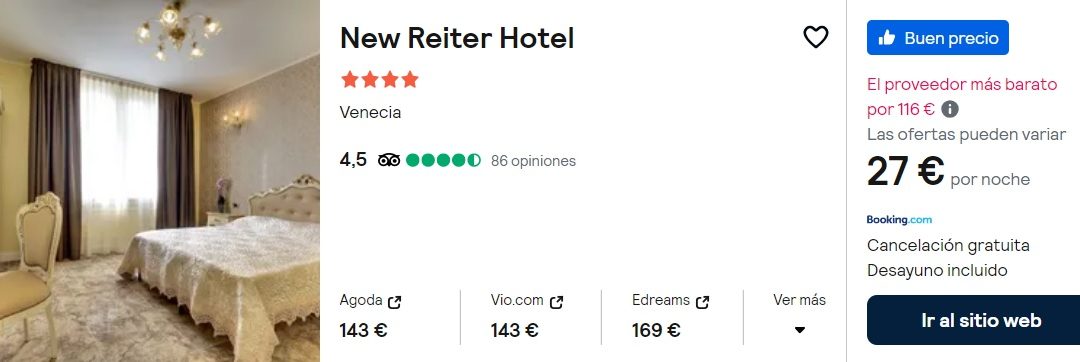 ÚLTIMA HORA VENECIA: Hotel 4* con desayuno SÓLO 13 Euros p/p