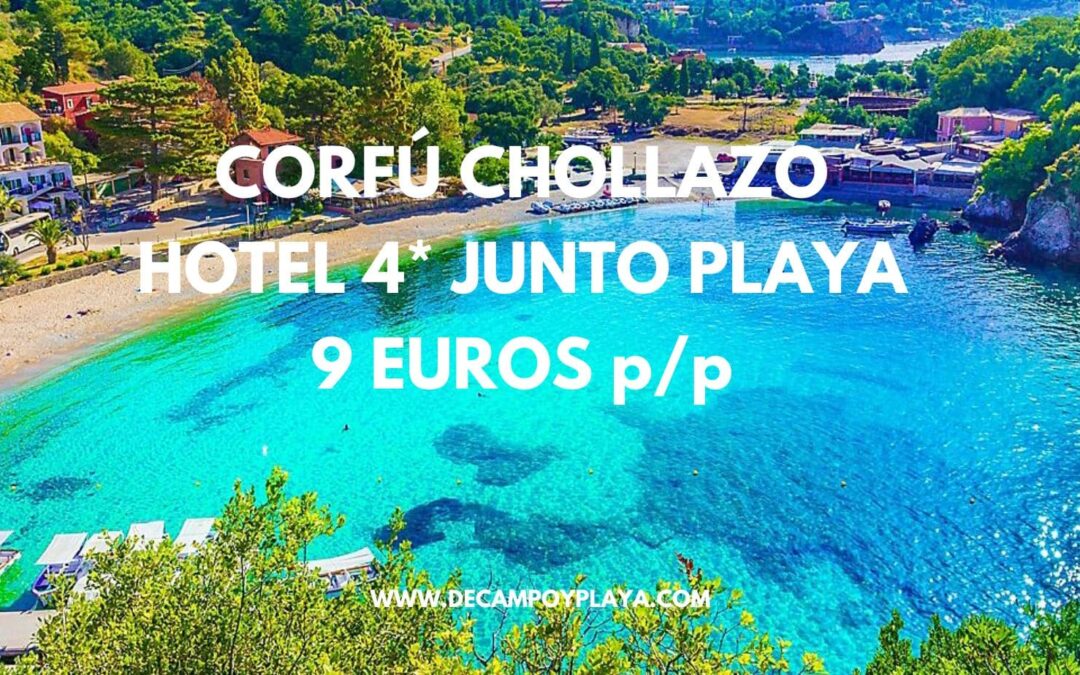 BRUTAL GRECIA Agosto y Septiembre!! Hotel 4* CORFÚ con piscina y junto playa sólo 9 Euros p/p