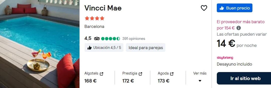 BARCELONA Diciembre: Hotel Spa 4* centro con desayuno SÓLO 7 Euros p/p