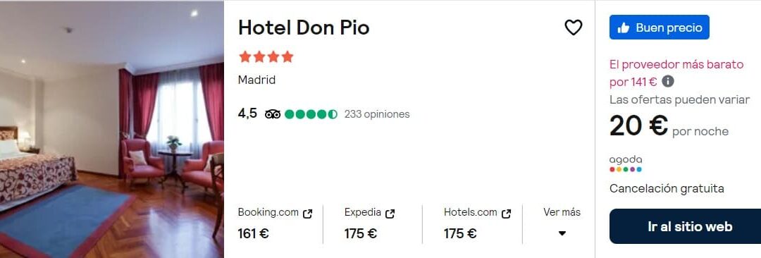 MADRID FIN DE SEMANA: Hotel 4* por sólo 10 Euros p/p