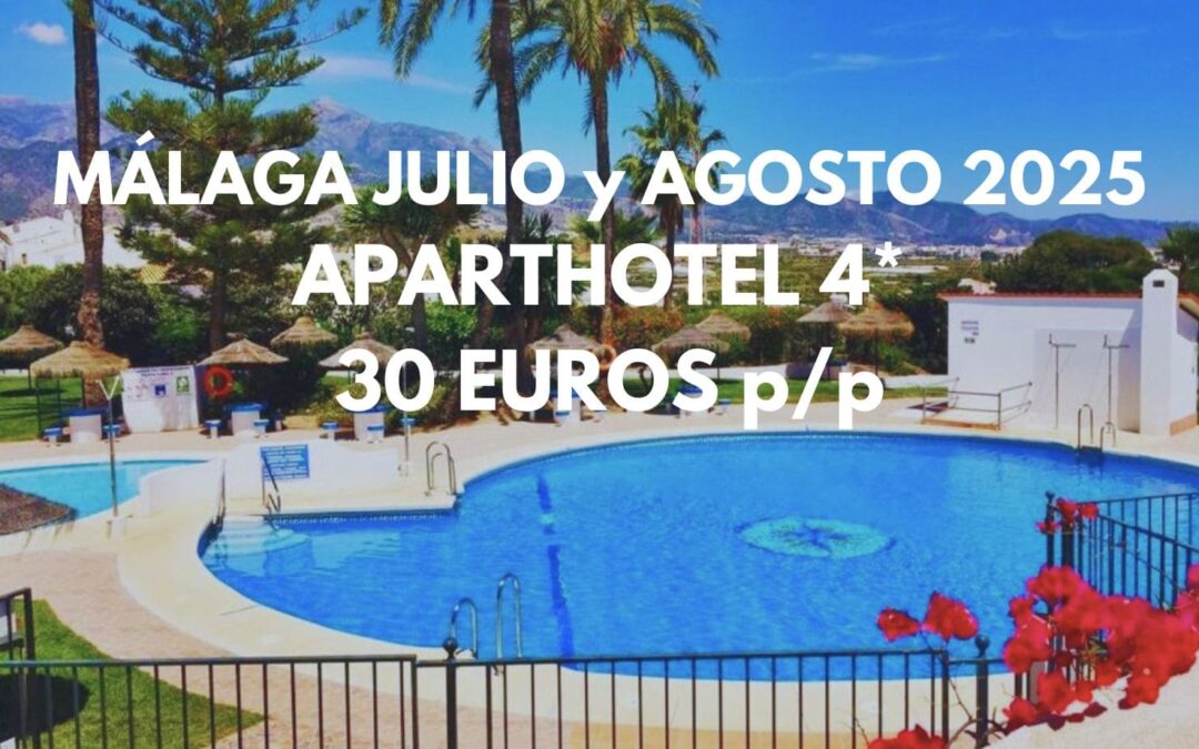 CHOLLAZO MÁLAGA Julio y Agosto 2025: Apartahotel 4* junto playa por SÓLO 30 Euros p/p