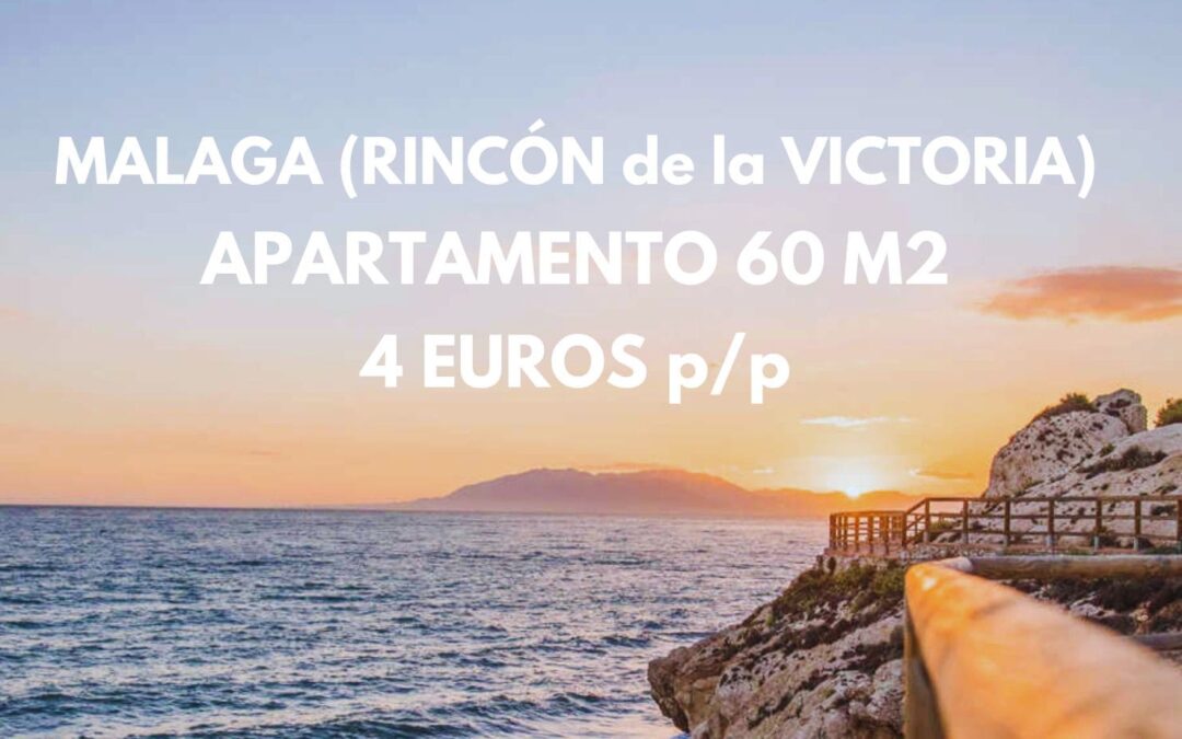 MÁLAGA Diciembre: Apartamento 60 m2 en Rincón de la Victoria hasta cuatro pax por SÓLO 4 Euros p/p