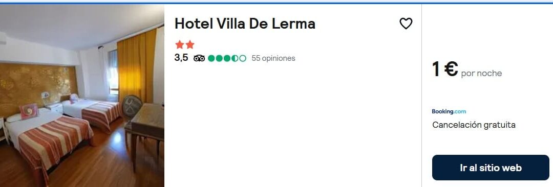 BURGOS Tarifa Error verano: Hotel en Lerma para dos por sólo 1 Euro