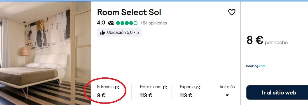 MADRID junto Puerta del Sol: Hotel sólo 4 Euros p/p