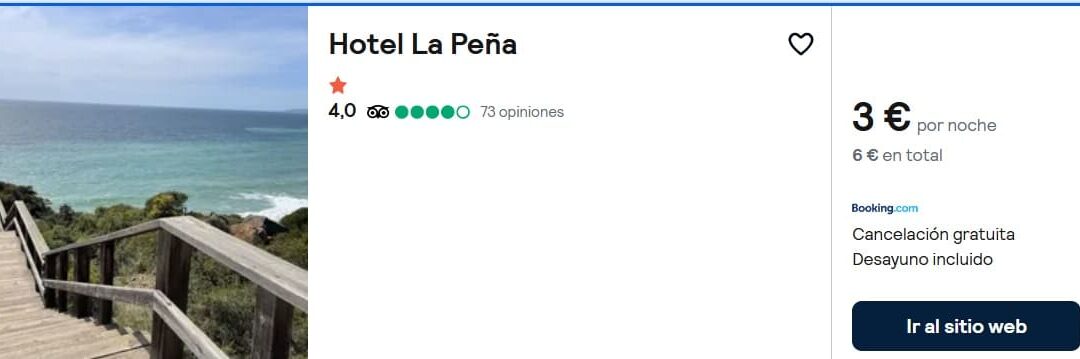 COSTA DE CÁDIZ: Hotel con encanto para dos con desayuno en TARIFA por sólo 3 Euros