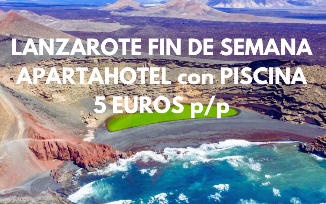 LANZAROTE Fin de semana: Apartahotel con piscina y traslado aeropuerto GRATIS por sólo 5 Euros p/p