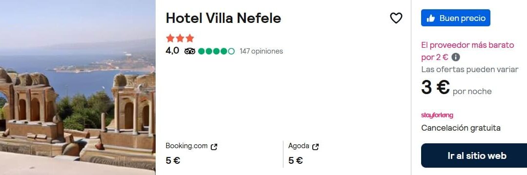 SICILIA VERANO: Hotel frente playa para dos por sólo 3 Euros