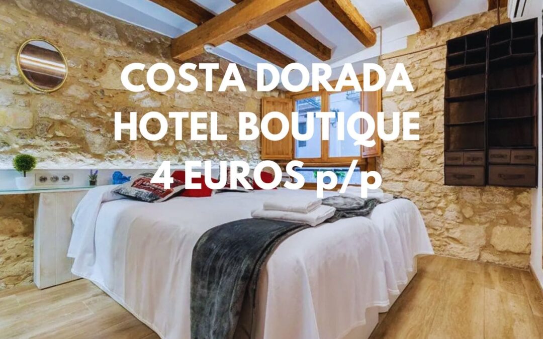 COSTA DORADA: Hotel Boutique precioso junto playa por SÓLO 4 Euros p/p