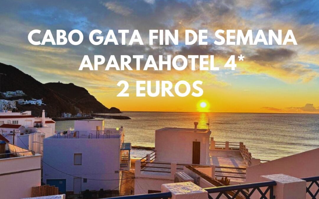 CABO DE GATA ALMERÍA Fin de semana: Apartahotel 4* frente playa hasta cinco pax sólo 2 Euros