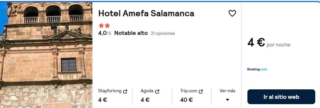 ÚLTIMA HORA SALAMANCA: Hotel centro histórico por sólo 2 Euros p/p