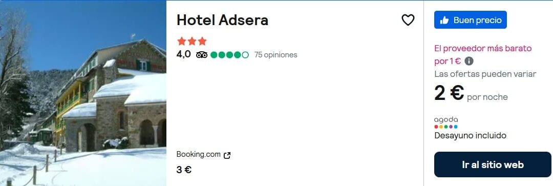 ULTIMÍSIMA HORA PIRINEO CATALÁN: Hotel en La Molina con desayuno para dos SÓLO 2 Euros