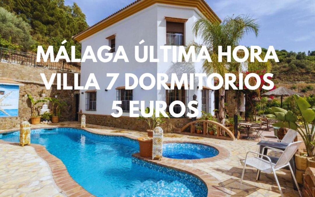 MÁLAGA ULTIMÍSIMA HORA: Villa privada siete dormitorios con jacuzzi por sólo 5 Euros