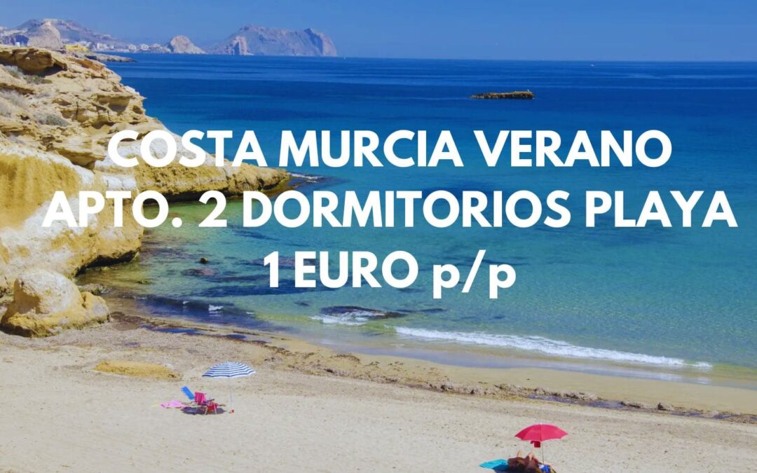 COSTA MURCIA VERANO: Apartamento dos dormitorios con piscina frente playa por sólo 1 Euro p/p