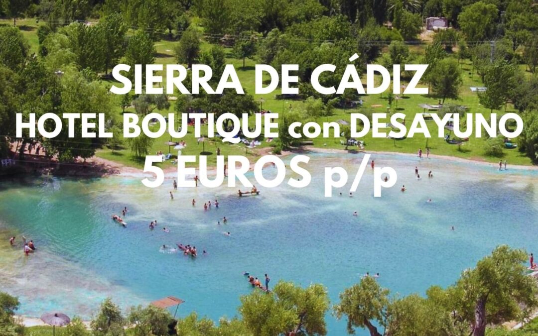 CÁDIZ provincia: Hotel Boutique con desayuno junto a un lago precioso SÓLO 5 Euros p/p