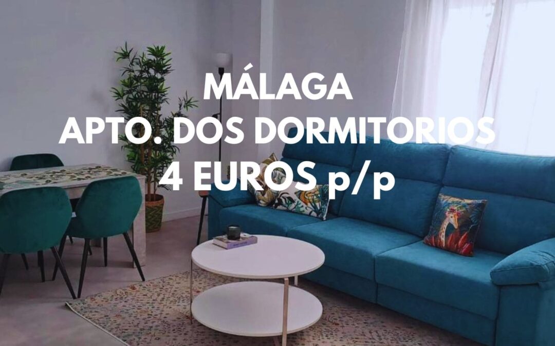 MÁLAGA centro: Apartamento dos dormitorios por SÓLO 4 Euros p/p