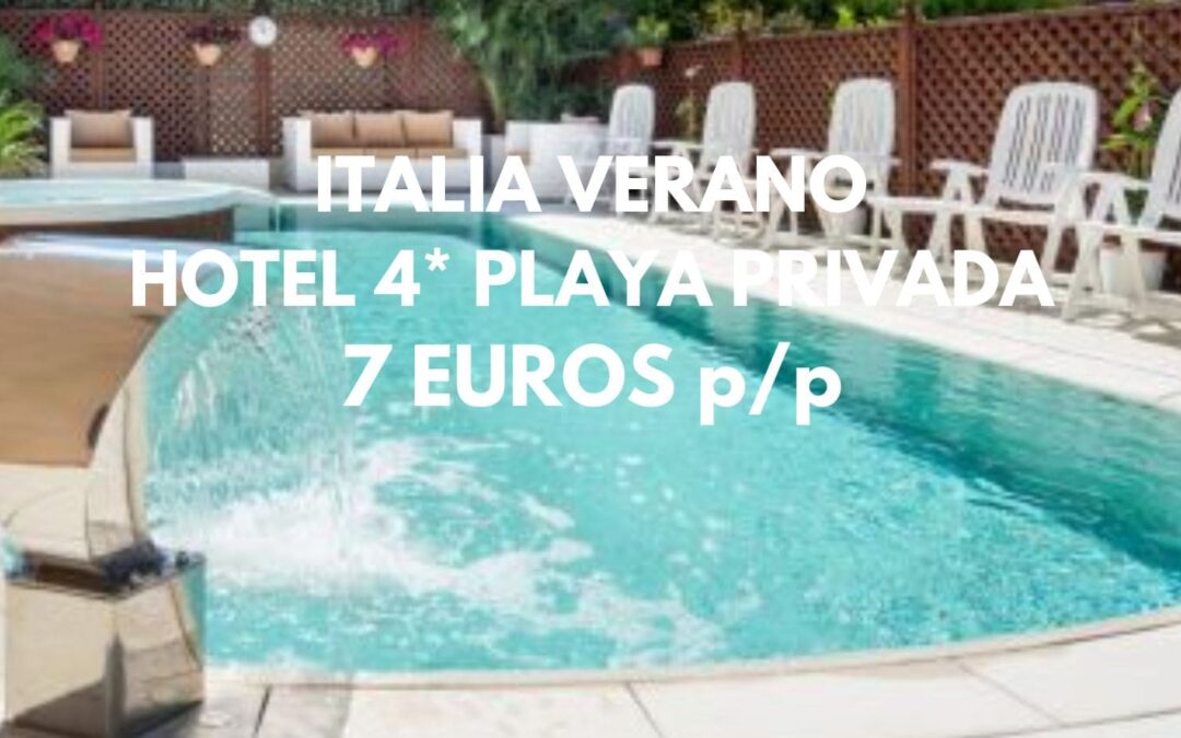 ITALIA verano: Hotel 4* con playa privada y desayuno por sólo 7 Euros p/p