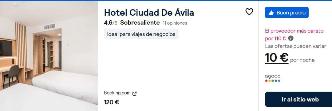 ULTIMÍSIMA HORA ÁVILA: Hotel para dos por sólo 10 Euros
