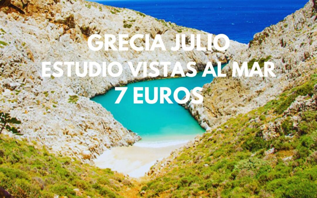GRECIA JULIO: Estudio vistas al mar en Creta hasta tres pax SÓLO 7 Euros