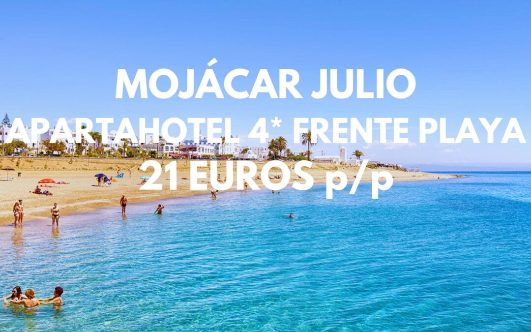 MOJÁCAR JULIO: Apartahotel 4* frente playa hasta cuatro pax SÓLO 21 Euros p/p