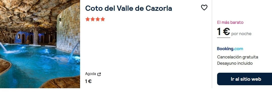 SIERRA de CAZORLA Julio y Agosto: Hotel Spa 4* con desayuno por sólo 1 Euro