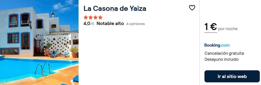 LANZAROTE AGOSTO Tarifa Error: Hotel 4* con desayuno sólo 1 Euro