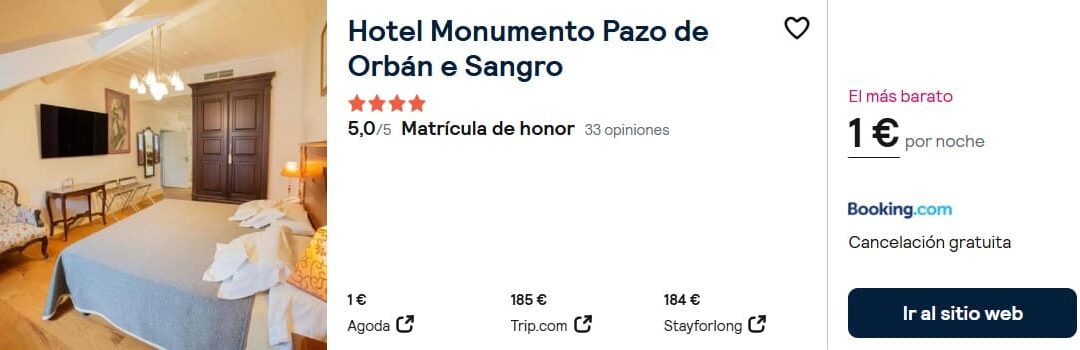 GALICIA en Otoño: Hotel 4* de LUJO del siglo XVIII por sólo 1 Euro