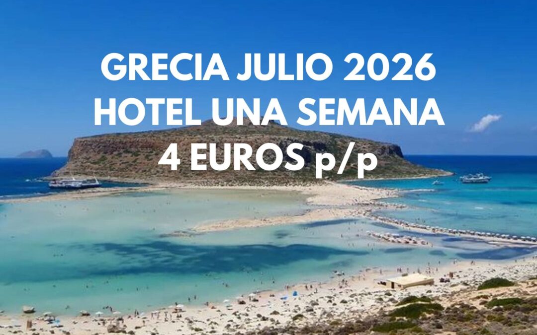 GRECIA 2026 verano: Hotel en Creta junto playa por SÓLO 4 Euros p/p
