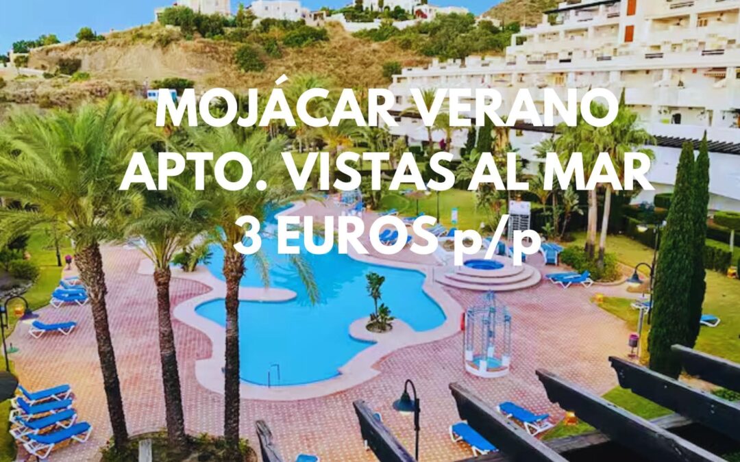 MOJÁCAR (Costa de Almería): Apartamento con piscina y vistas al mar hasta cuatro pax SÓLO 3 Euros p/p