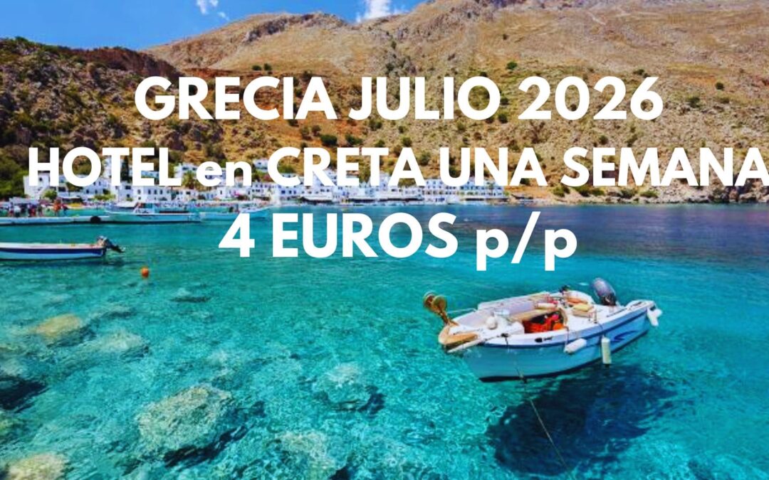GRECIA JULIO 2026: Hotel con habitación DELUXE con jardín precioso durante una semana por SÓLO 4 Euros p/p