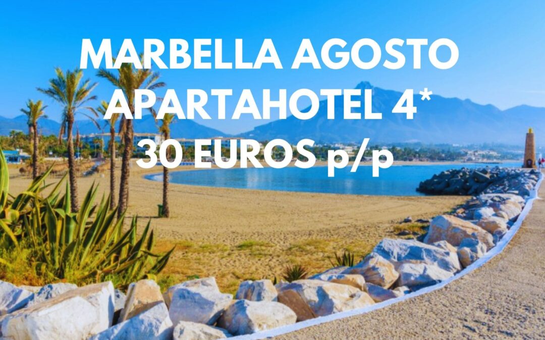 MARBELLA AGOSTO: Apartahotel 4* con piscina hasta cuatro pax SÓLO 30 Euros p/p