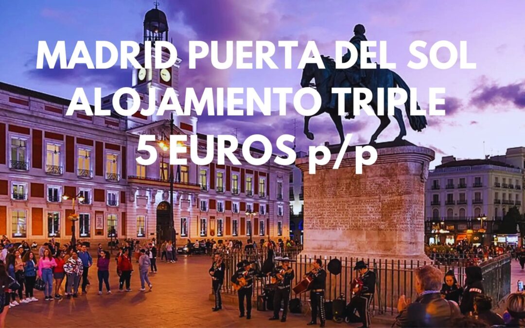 MADRID PUERTA DEL SOL última hora: Alojamiento hasta tres pax por SÓLO 5 Euros p/p
