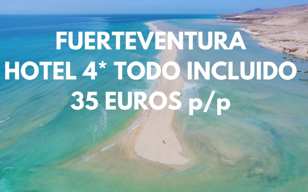 FUERTEVENTURA TODO INCLUIDO: Hotel 4* con toboganes hasta tres pax por SÓLO 35 Euros p/p